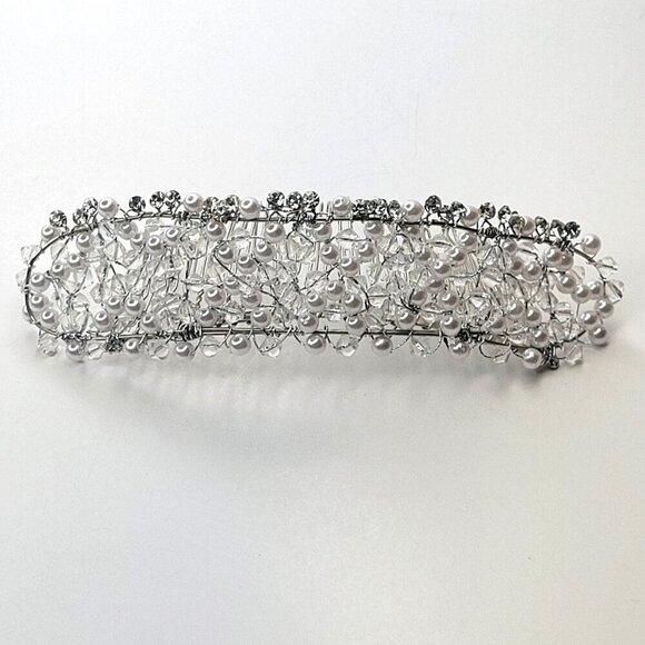 Pearl Tiara Haircomb Pearl and Crystal Hair Accessory - Picture 11 of 11